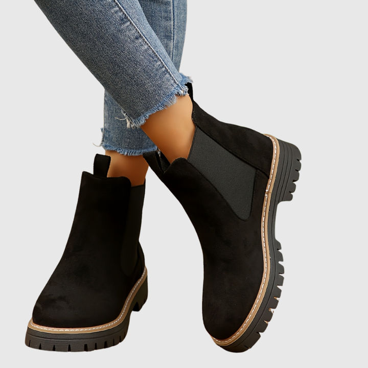 GREER | BLACK PLATFORM LOAFERS