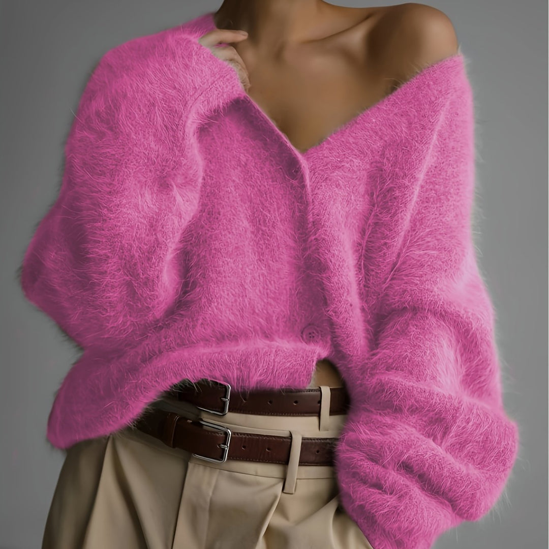 SERIAVI | V-NECK LIGHT GREY CARDIGAN