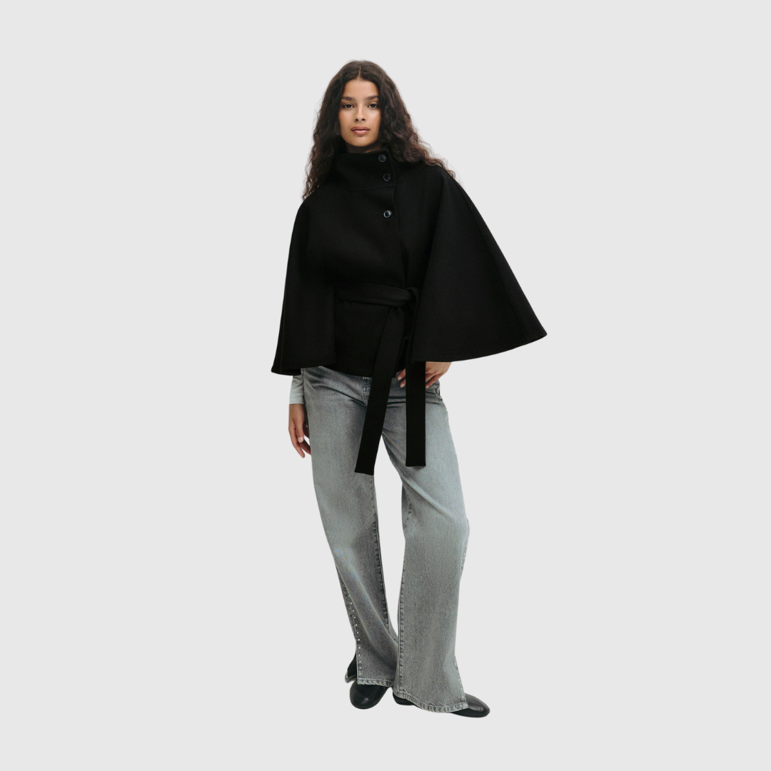 RHOSLYN | BELTED CAPE JACKET