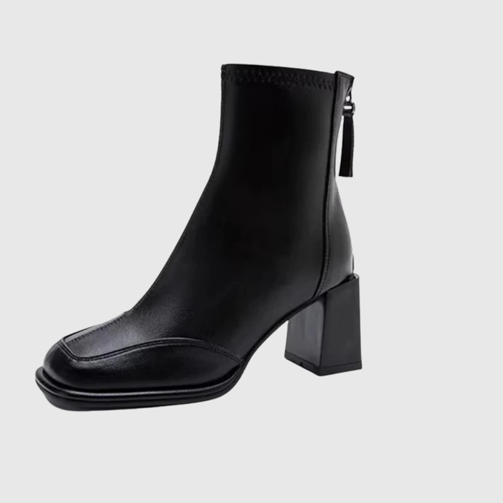 CLARINDA | SQUARE-TOE BLOCK HEEL BOOTS