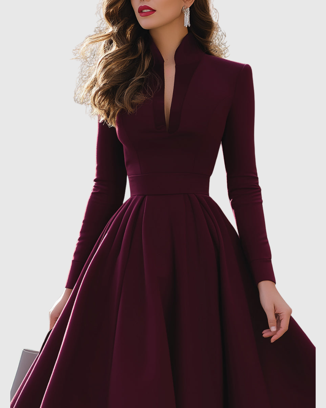 AVELINA | V-NECK MIDI DRESS