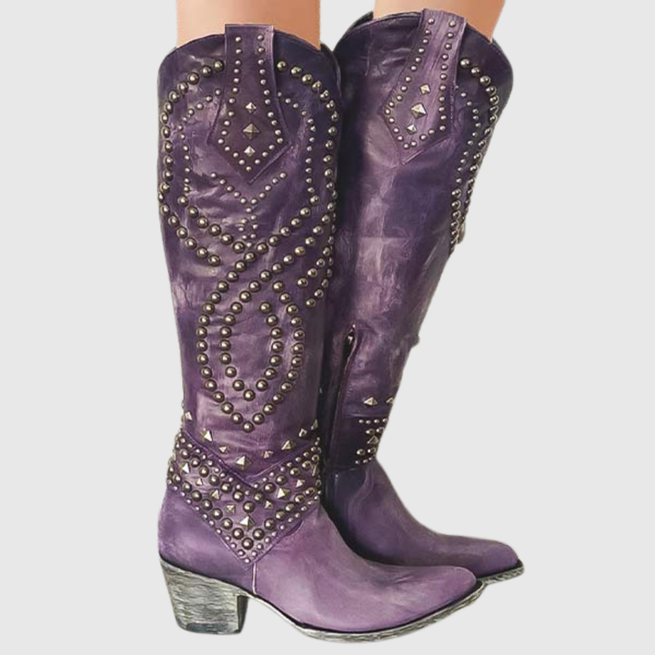 SELIORA | WESTERN KNEE-HIGH BOOTS