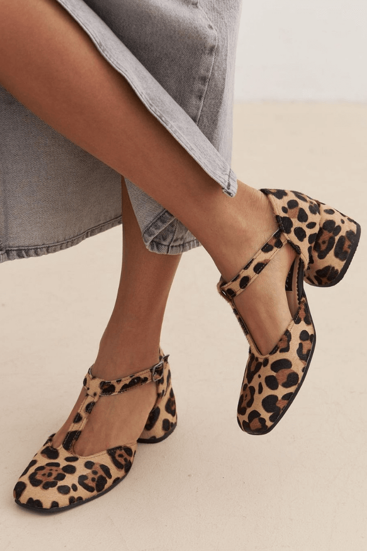 T-STRAP ANIMAL PRINT SHOES