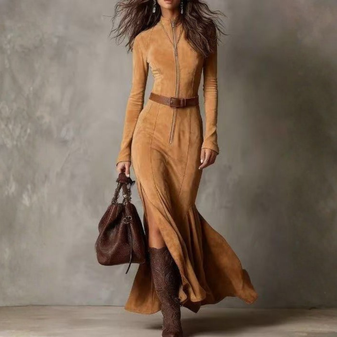 Maisie – Long Suede Dress