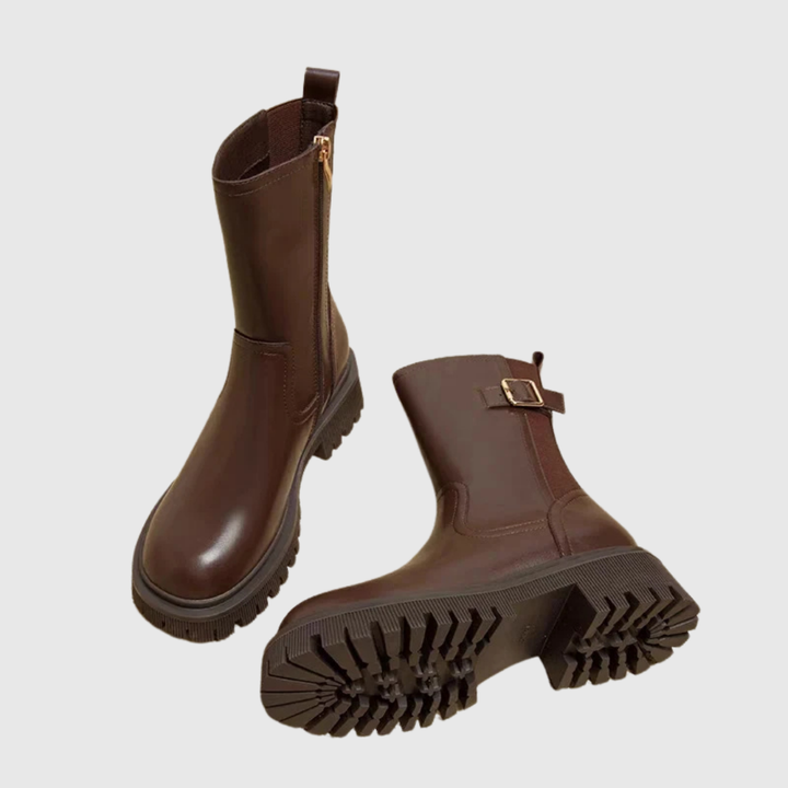 HELENA | BUCKLE CHUNKY ANKLE BOOTS