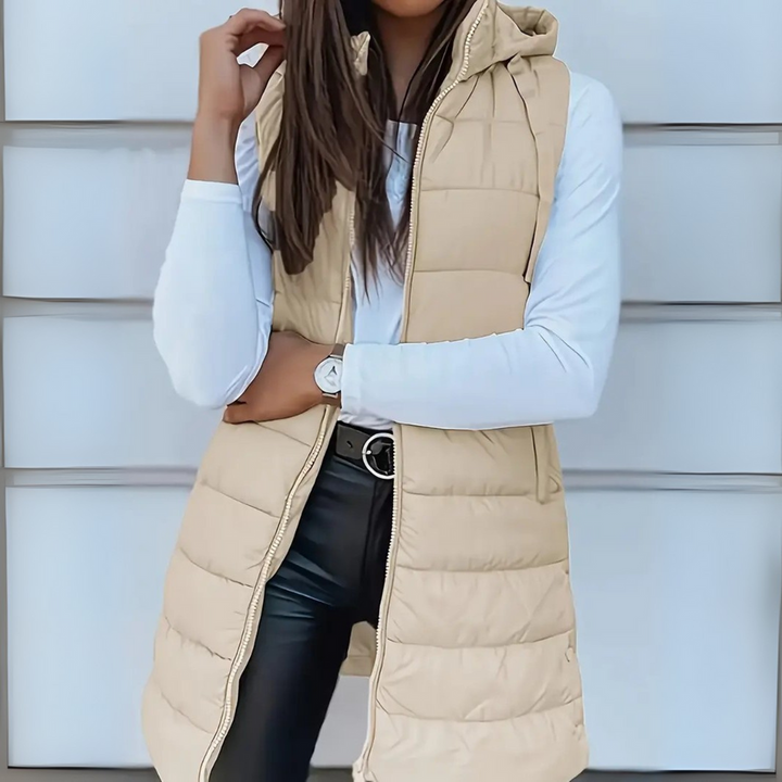 EIRLYS | CASUAL SLEEVELESS HOODED PUFFER VEST