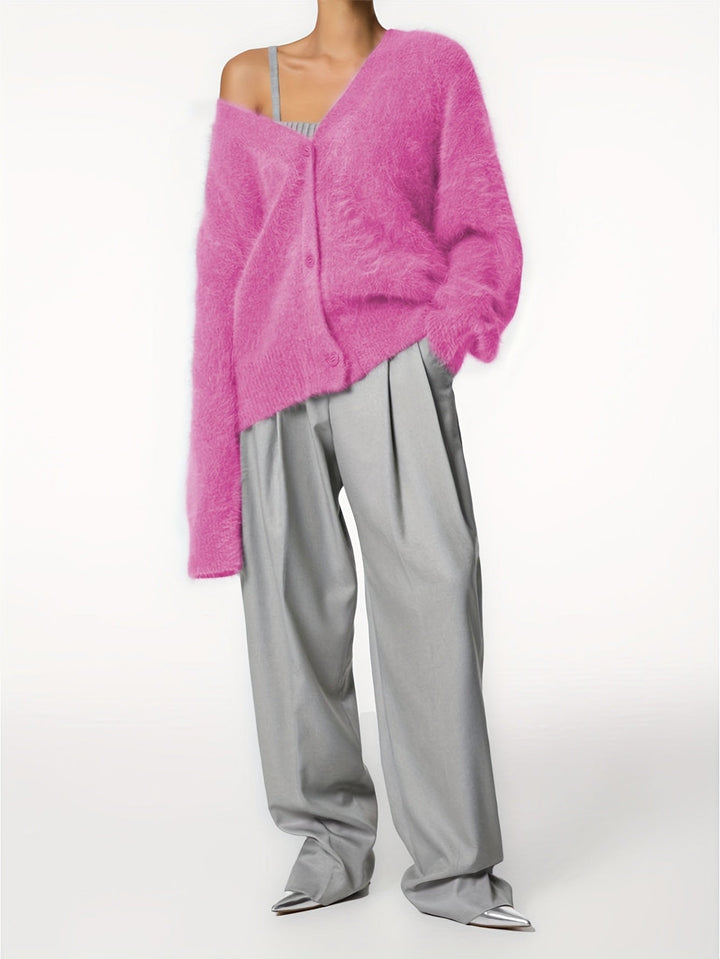 SERIAVI | V-NECK LIGHT GREY CARDIGAN