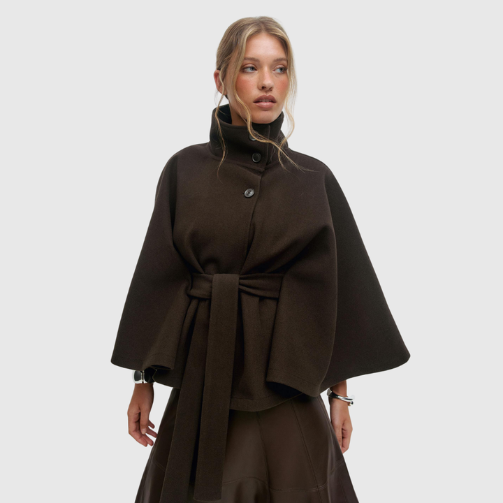 RHOSLYN | BELTED CAPE JACKET
