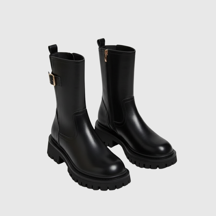 HELENA | BUCKLE CHUNKY ANKLE BOOTS