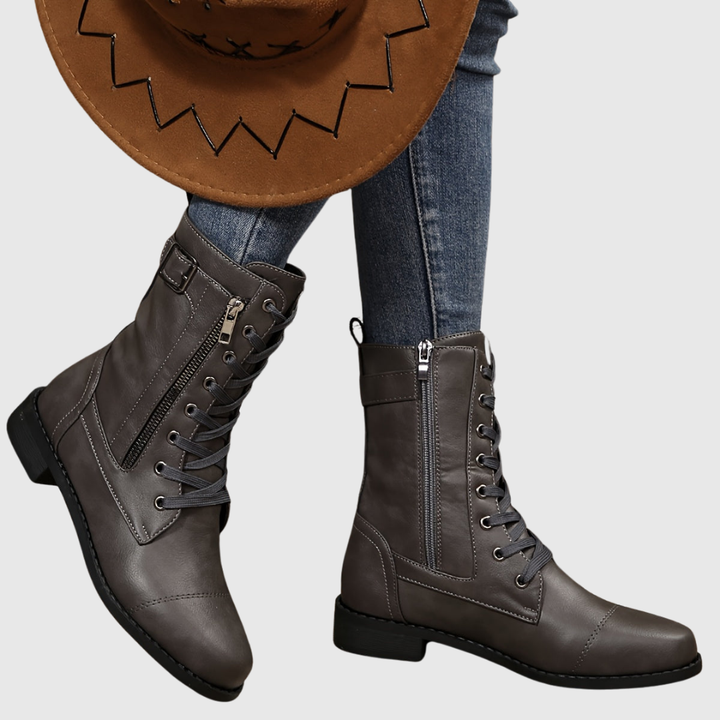 CARMINE | COMFORTABLE SIDE-ZIP LEATHER BOOTS