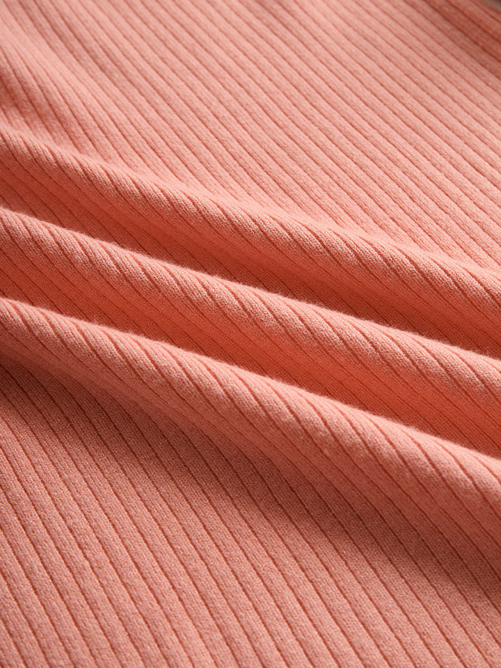 Sweetheart Ruffle Hem Ribbed Knit Mini Dress