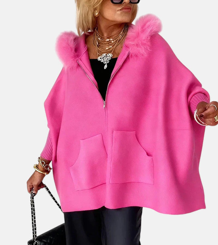 Olivia – Casual Hooded Coat with Fur Collar