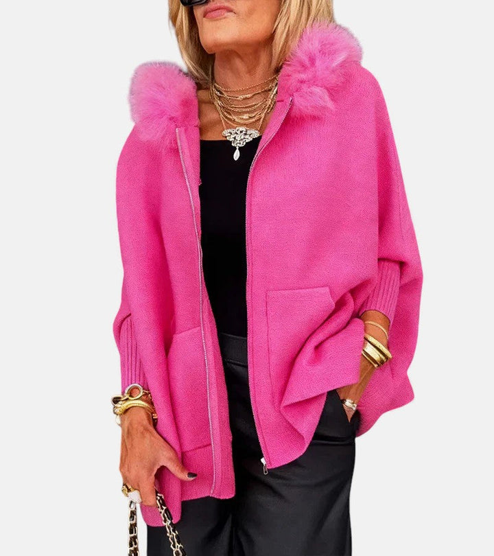 ARABELLE | CASUAL HOODED COAT WITH FUR COLLAR