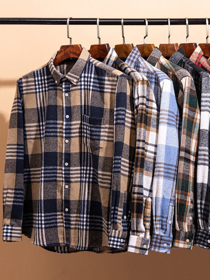 Toby – Long-Sleeved Cotton Plaid Shirt