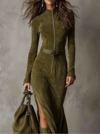 Maisie – Long Suede Dress