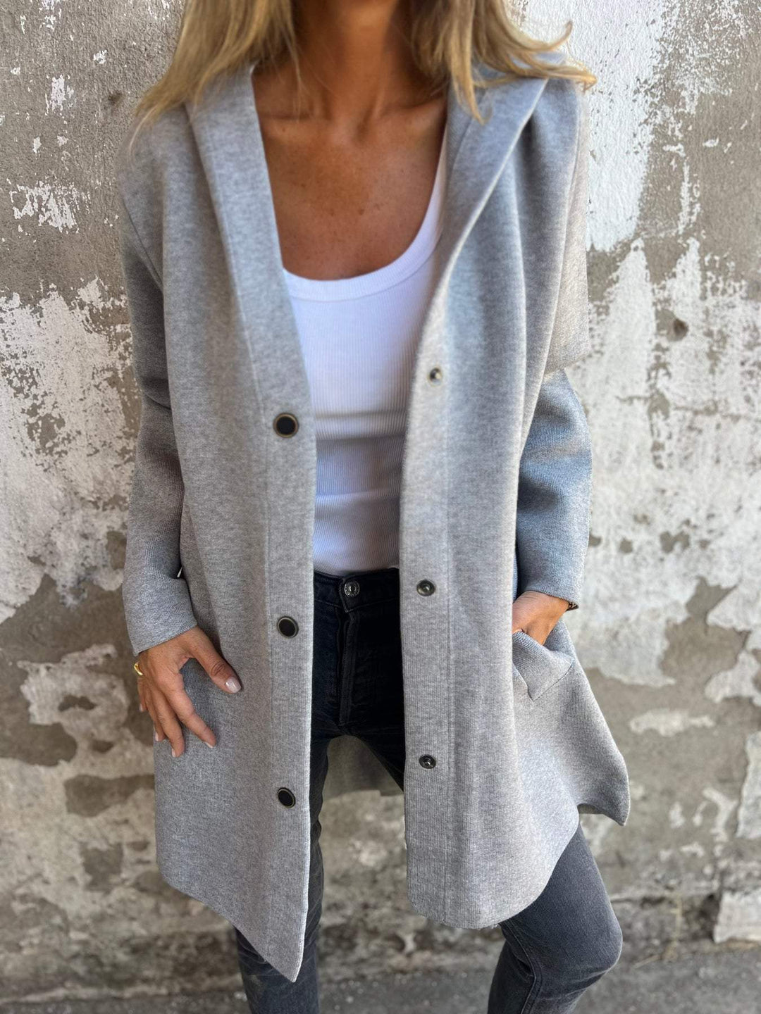 VIONNE | HOODIE JACKET WITH BUTTONS